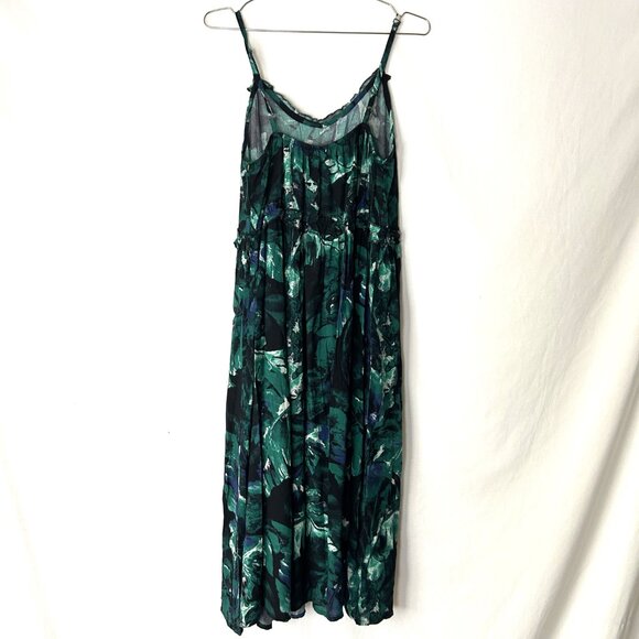 World Market Midi Tropical Dress Green S/M NWT - Picture 4 of 8